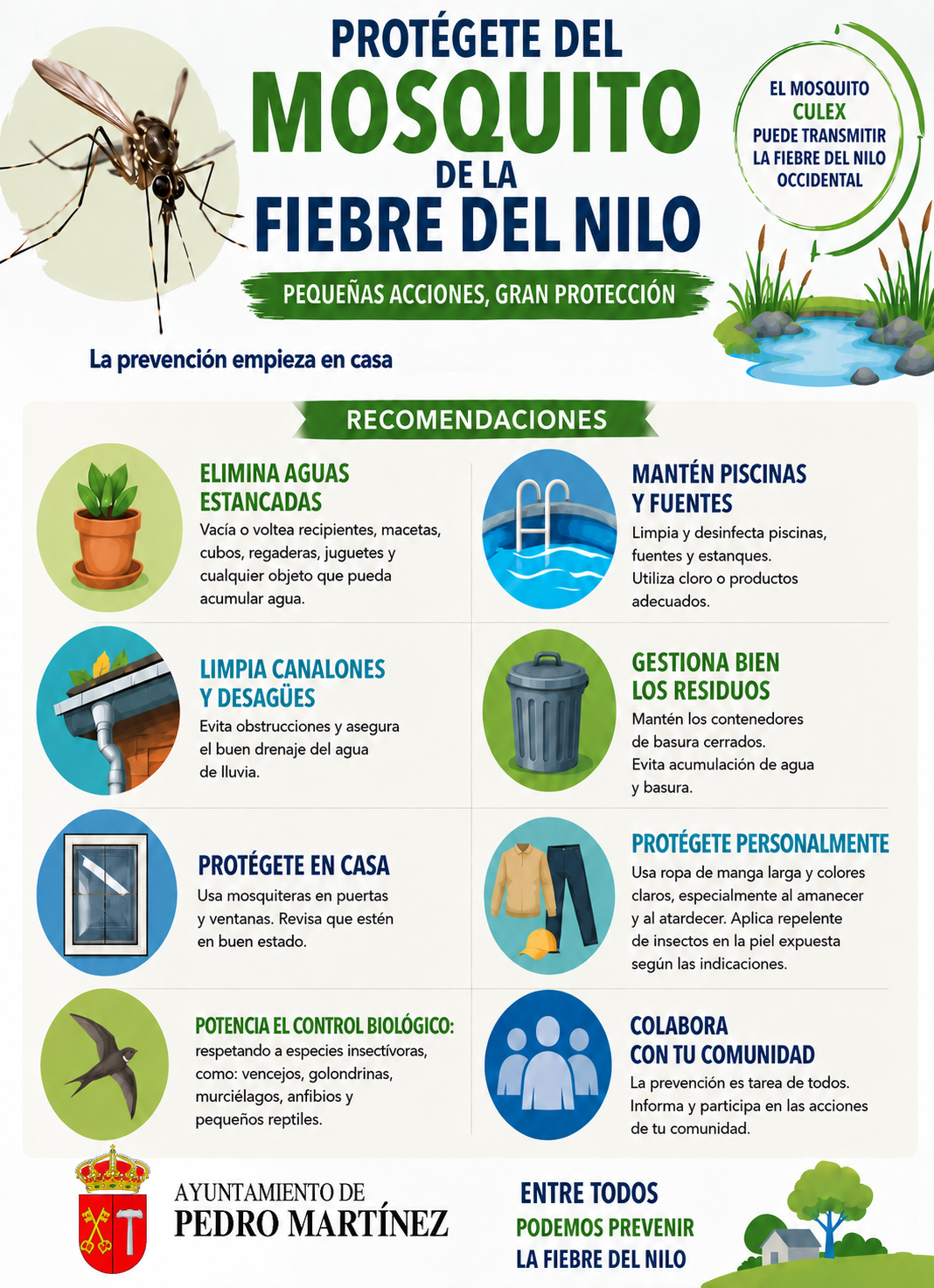 Cartel antimosquitos con escudo de Pedro Martínez Cartel antimosquitos con escudo de Pedro Martínez
